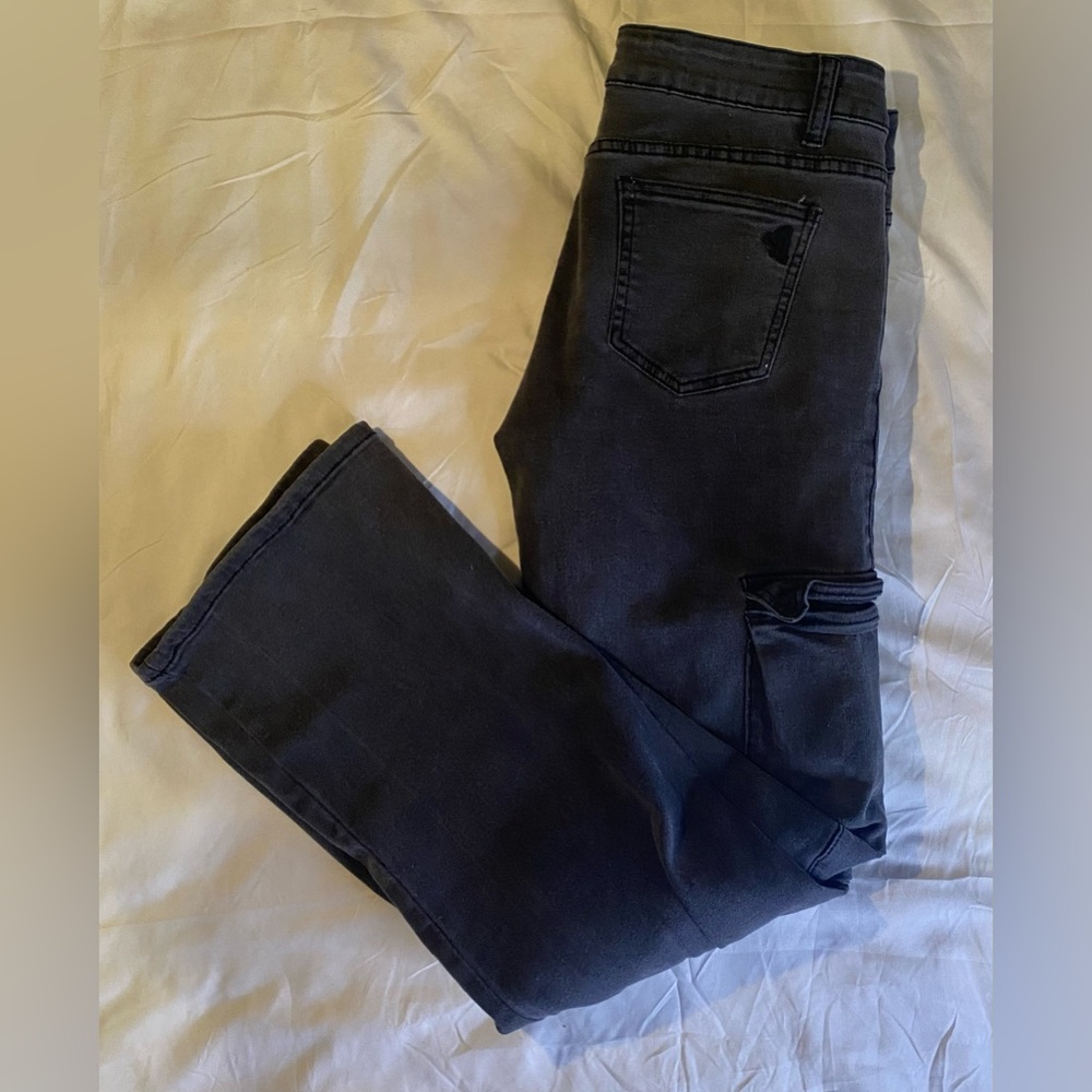 VIP Jeans Ladies Cargo Jeans Black Size 7/8